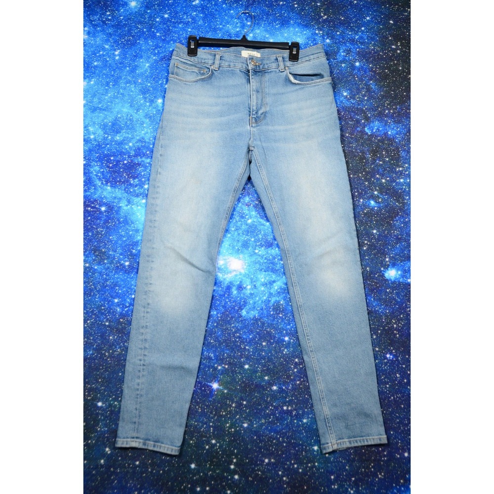 Reiss Jeans Womens 32R Blue Light Wash Denim Mid Rise Skinny Slim Fit Stretch